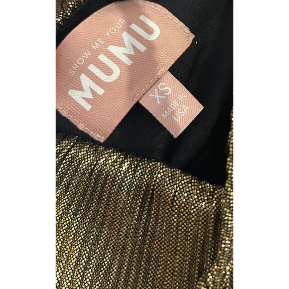 Show Me Your Mumu Paros Maxi Dress in Pleated Gold XS - Picture 4 of 8